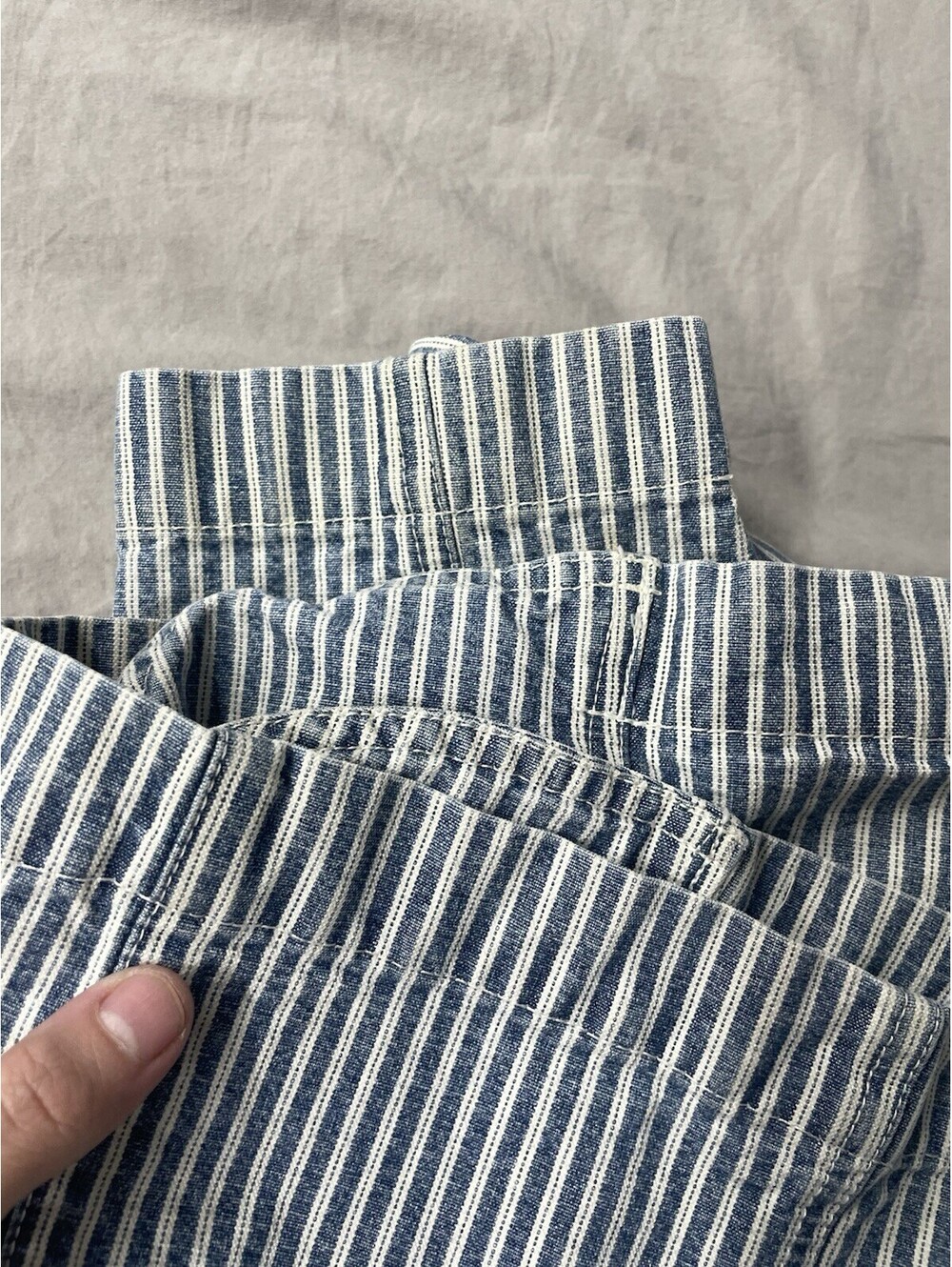 Vintage Faded Glory Denim Stripe Jacket Size Large - Picture 10 of 11
